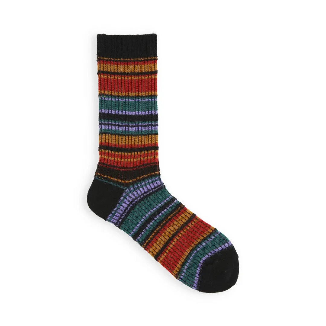 021140958 Merino Mixed Jacquard Stripe Crew Socks