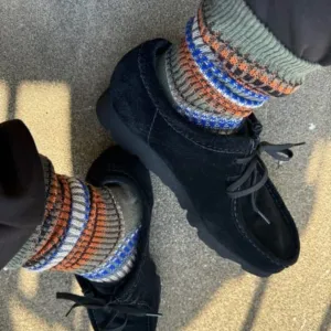021140958 Merino Mixed Jacquard Stripe Crew Socks