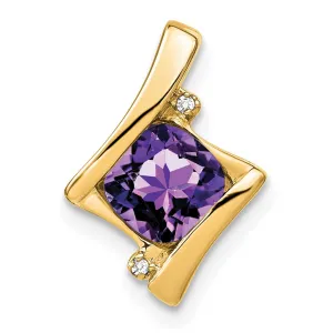 14k Amethyst and Diamond Pendant
