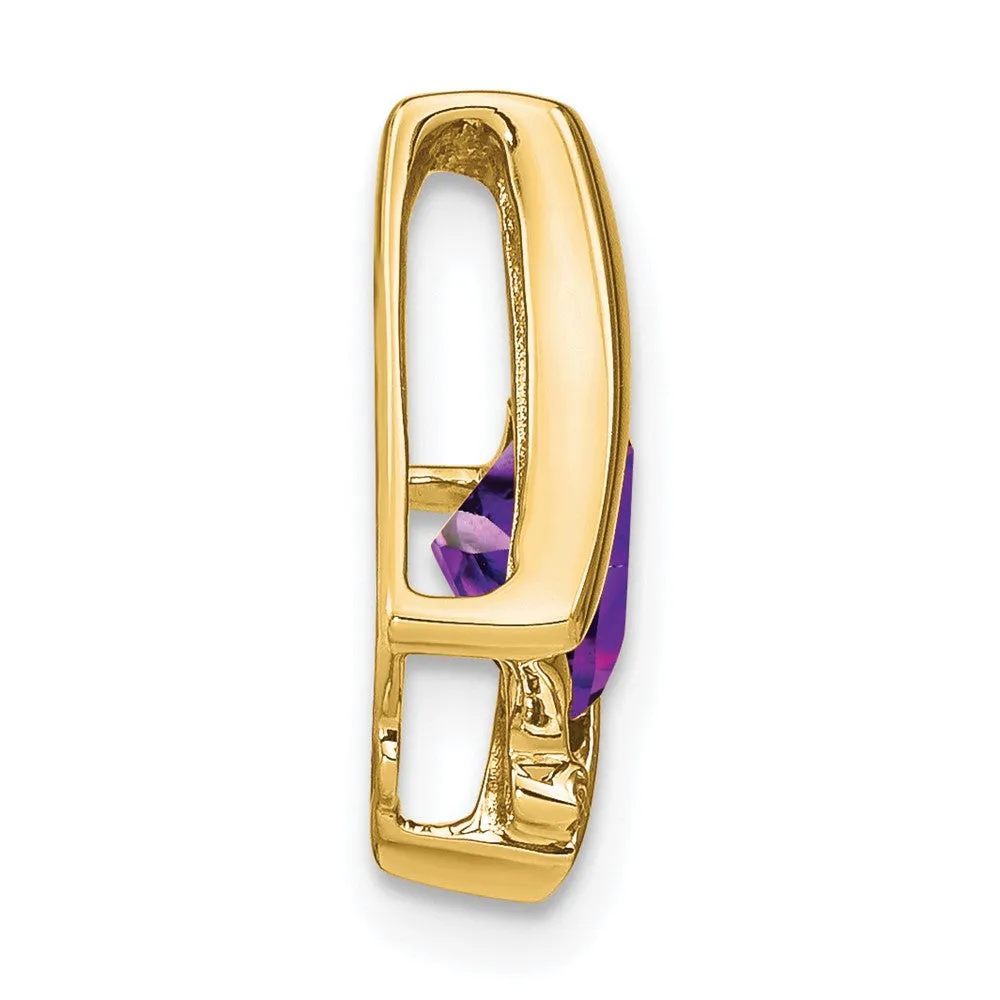 14k Amethyst and Diamond Pendant