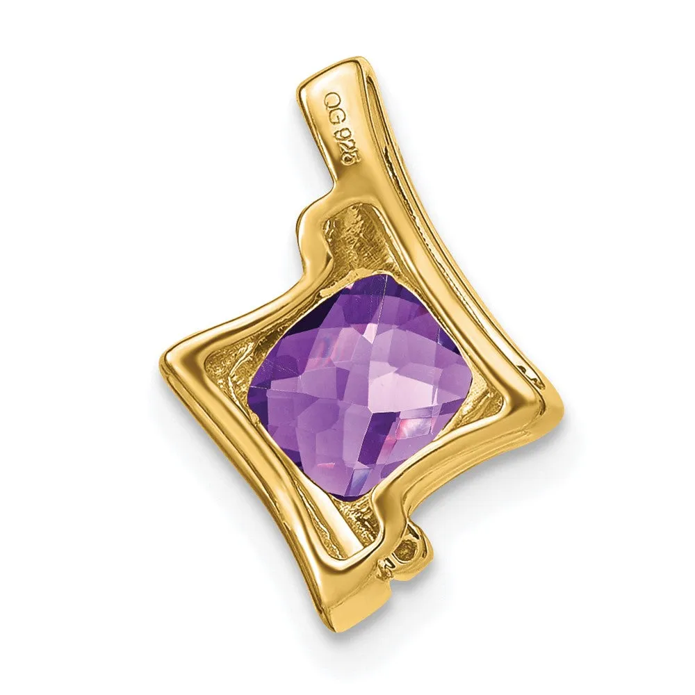 14k Amethyst and Diamond Pendant