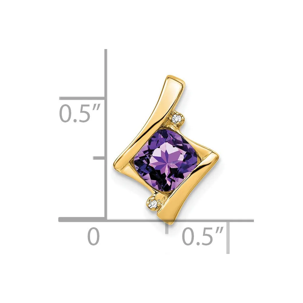 14k Amethyst and Diamond Pendant