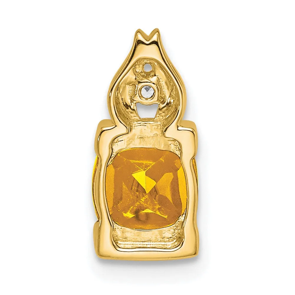 14k Citrine and Diamond Pendant
