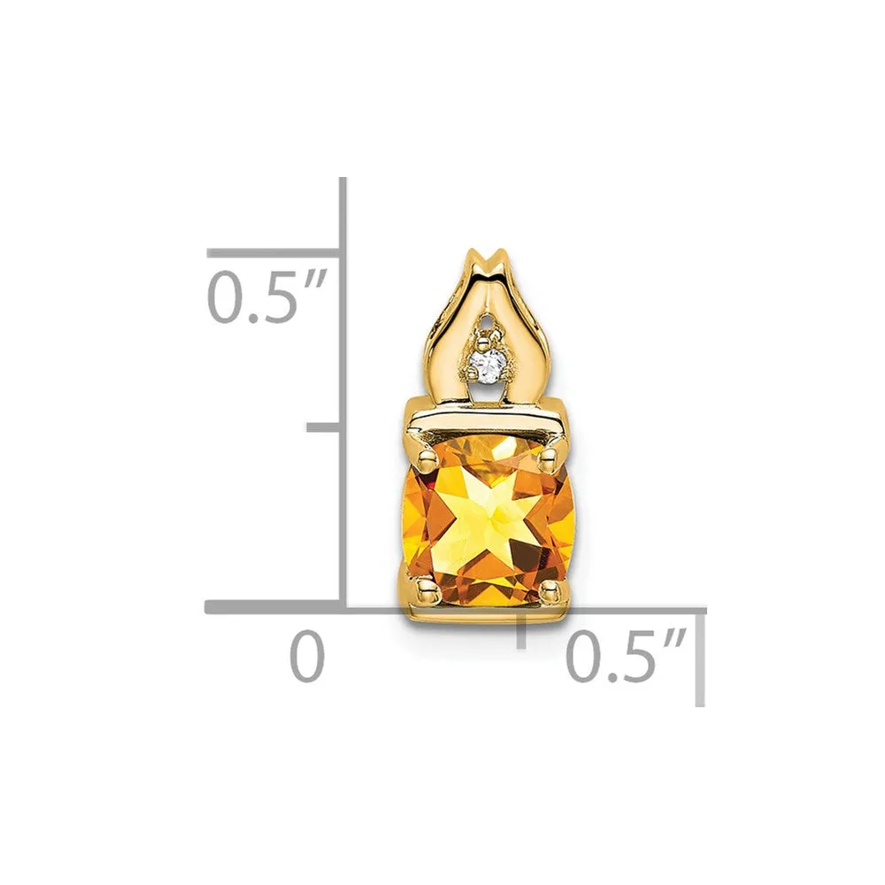 14k Citrine and Diamond Pendant