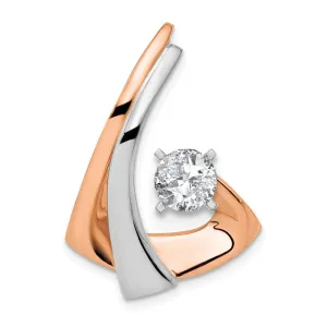 14K W & Rose Gold Omega Slide W/Peg Fits up to 2mm, 6mm Reversible