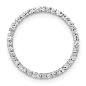 14k White Gold 1/4ct. Diamond Circle Chain Slide