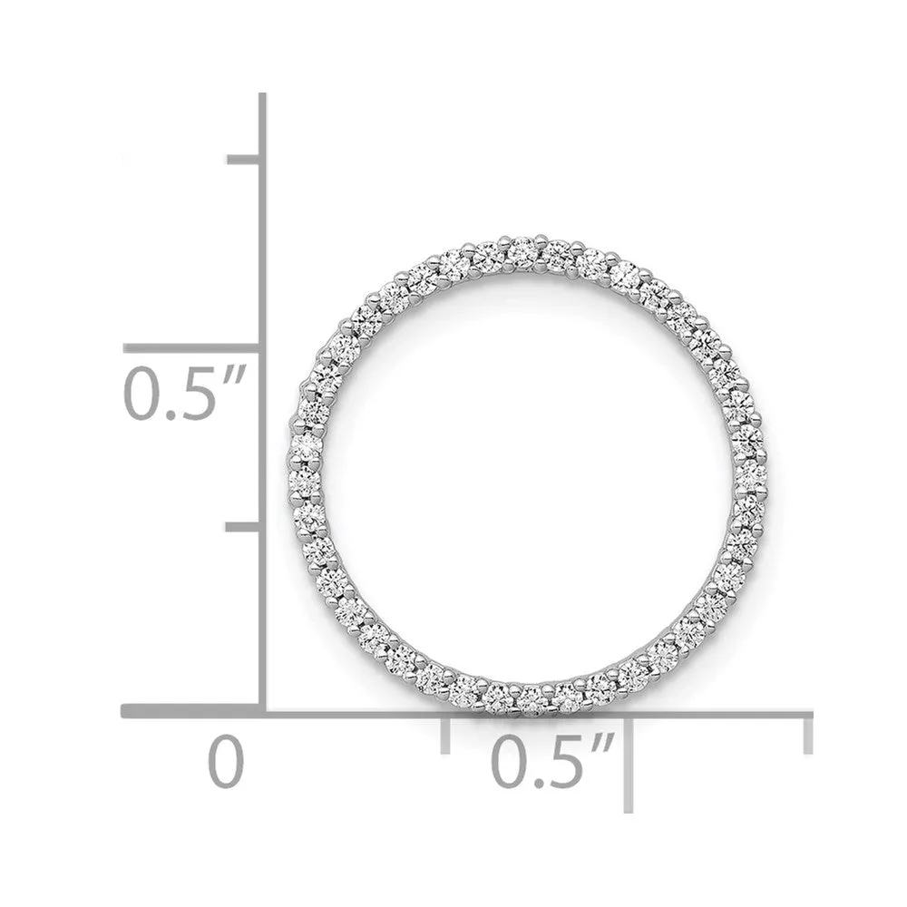14k White Gold 1/4ct. Diamond Circle Chain Slide