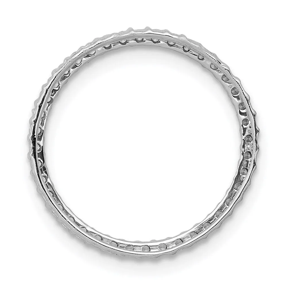 14k White Gold 1/4ct. Diamond Circle Chain Slide