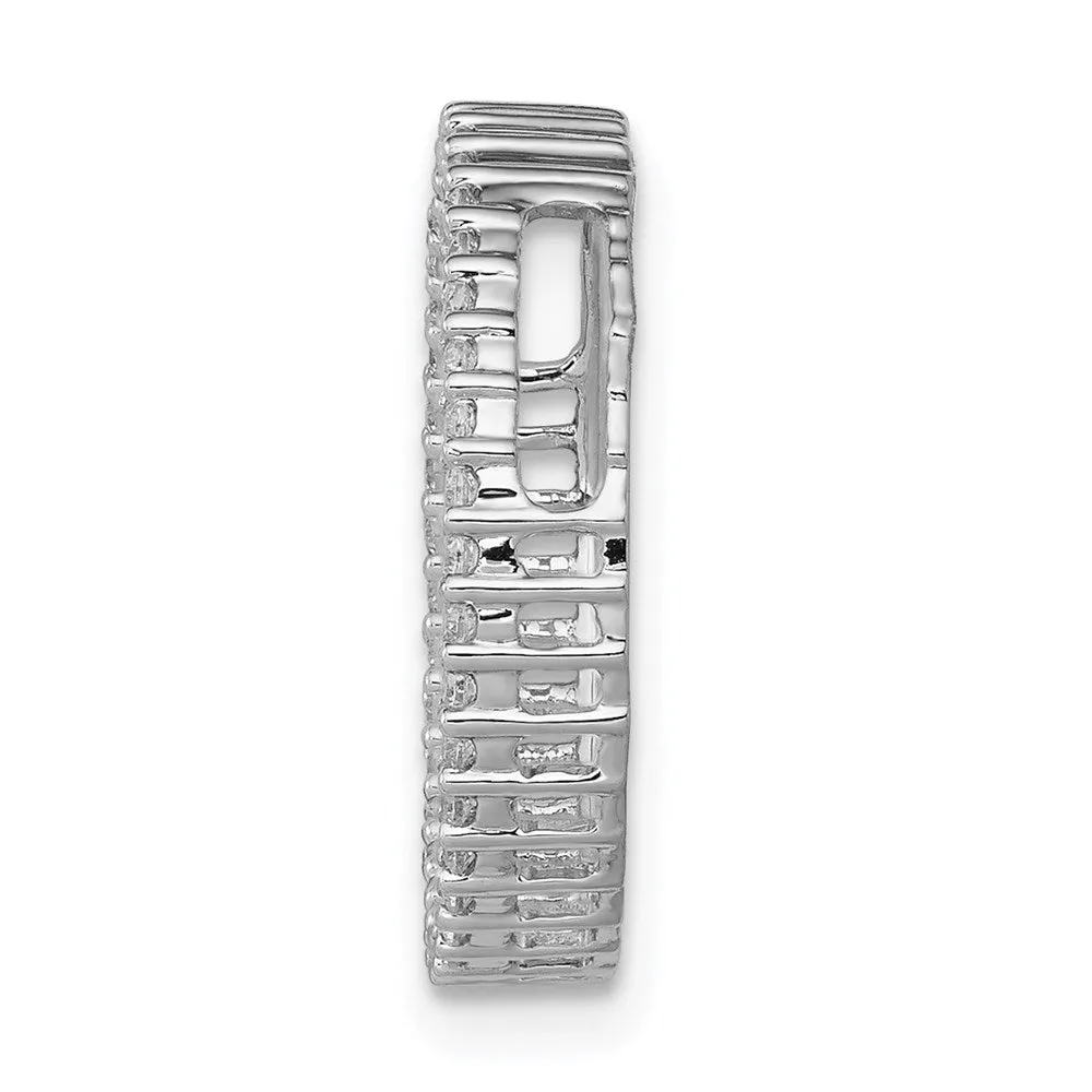 14k White Gold 1/4ct. Diamond Circle Chain Slide