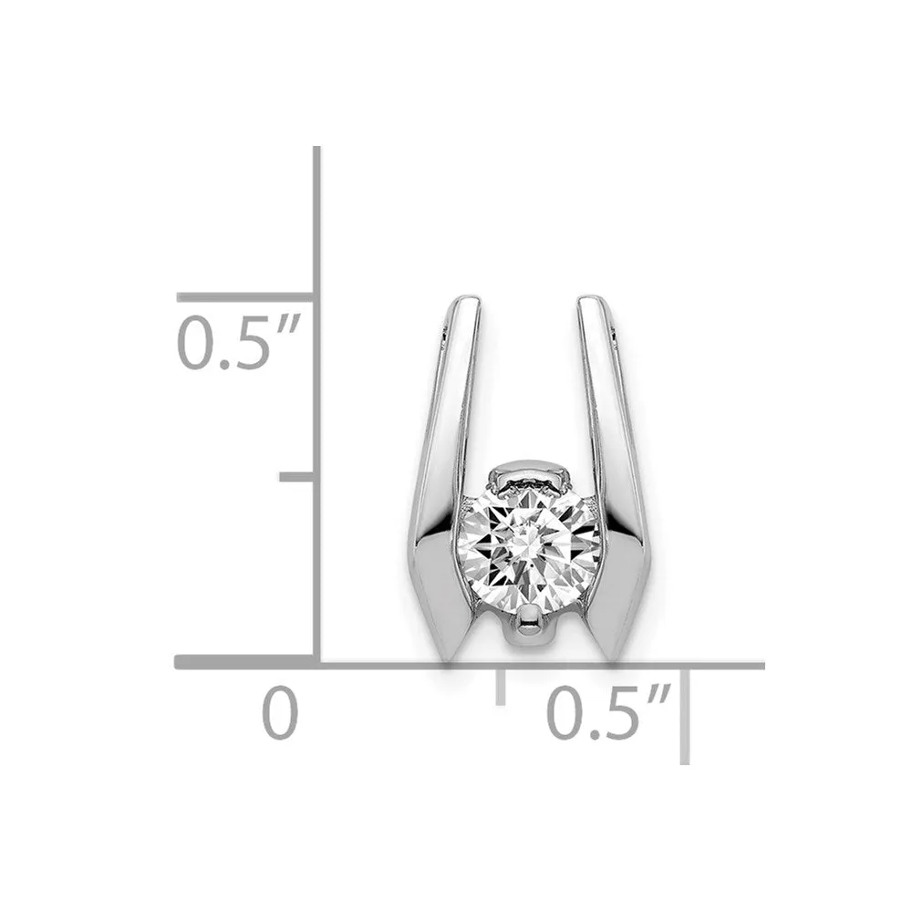 14k White Gold 4.75mm AA Diamond Slide
