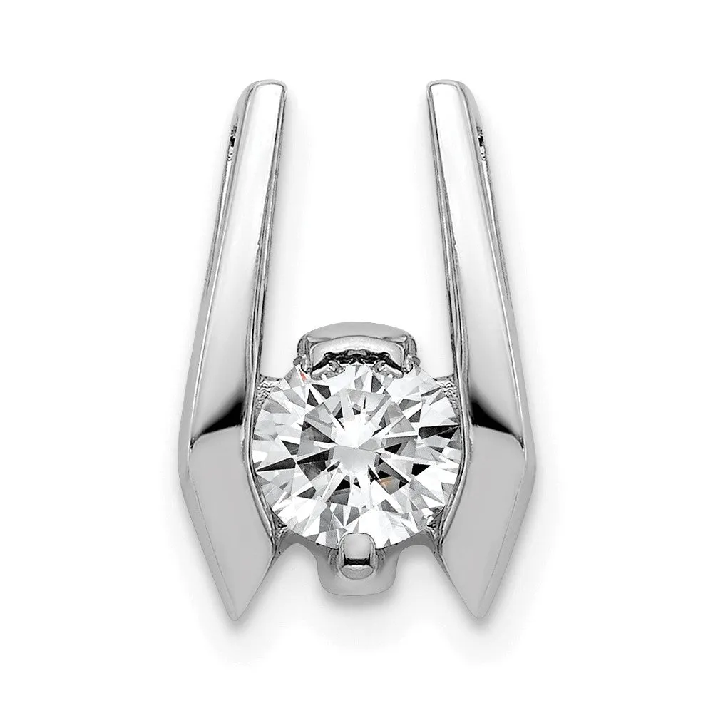 14k White Gold 4.75mm AA Diamond Slide