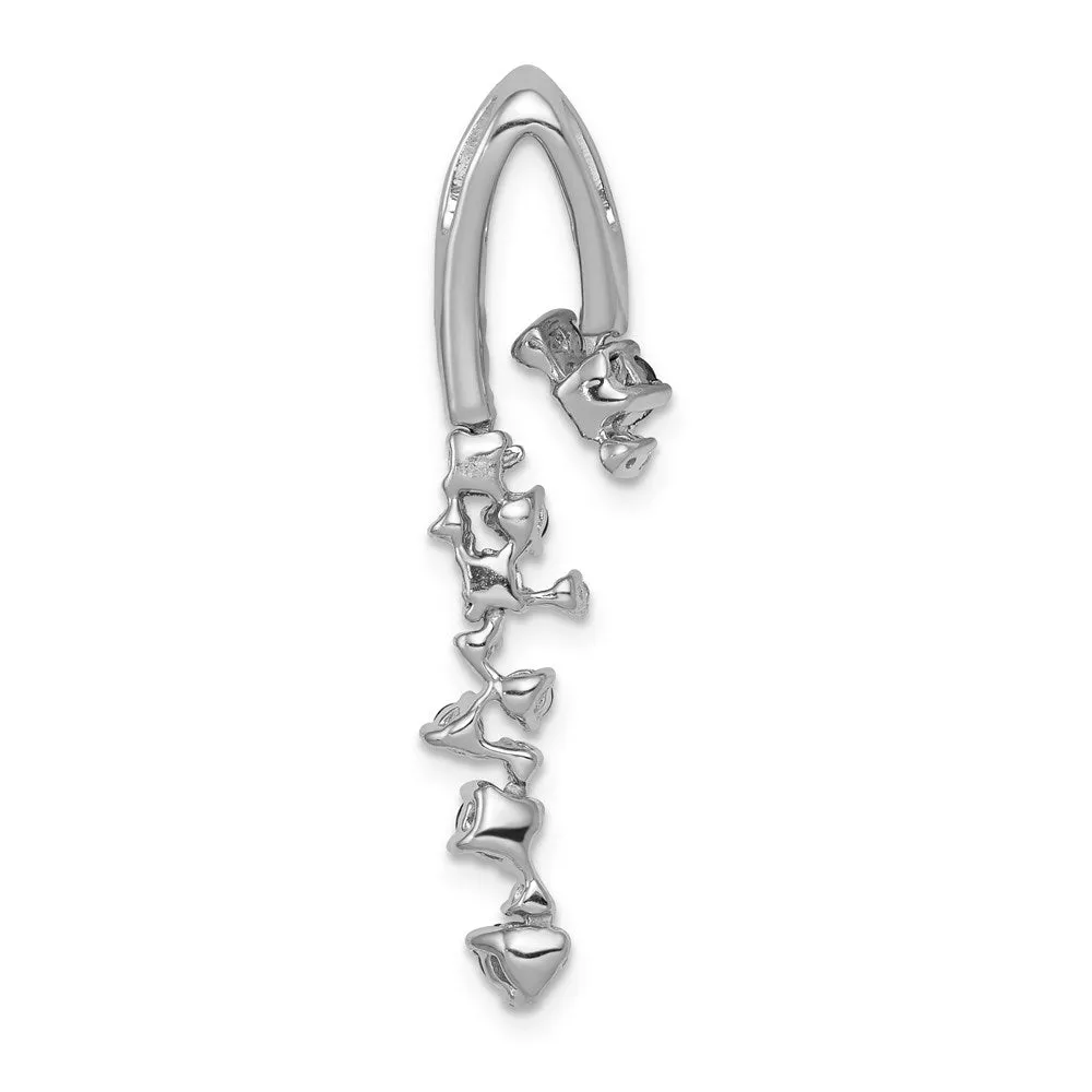 14k White Gold Fancy Diamond and Emerald Chain Slide