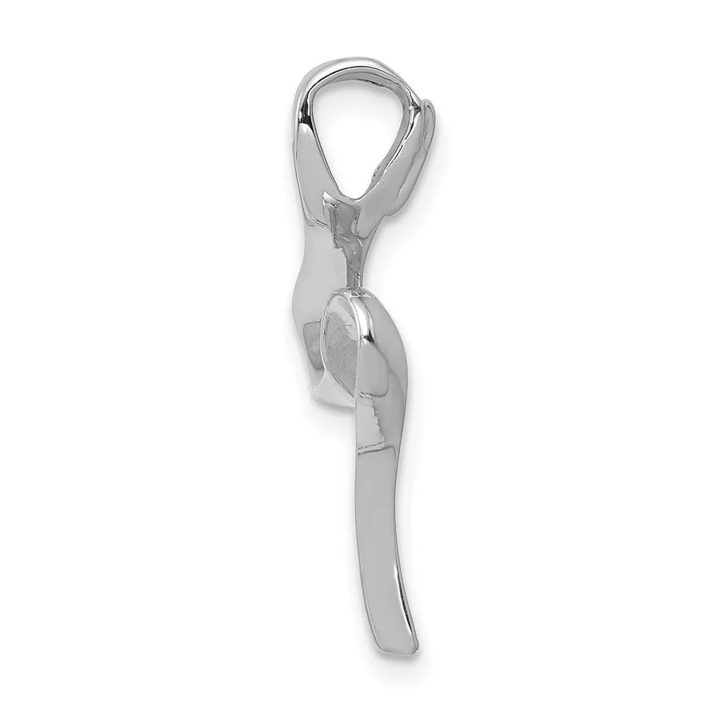 14k White Gold Omega Slide