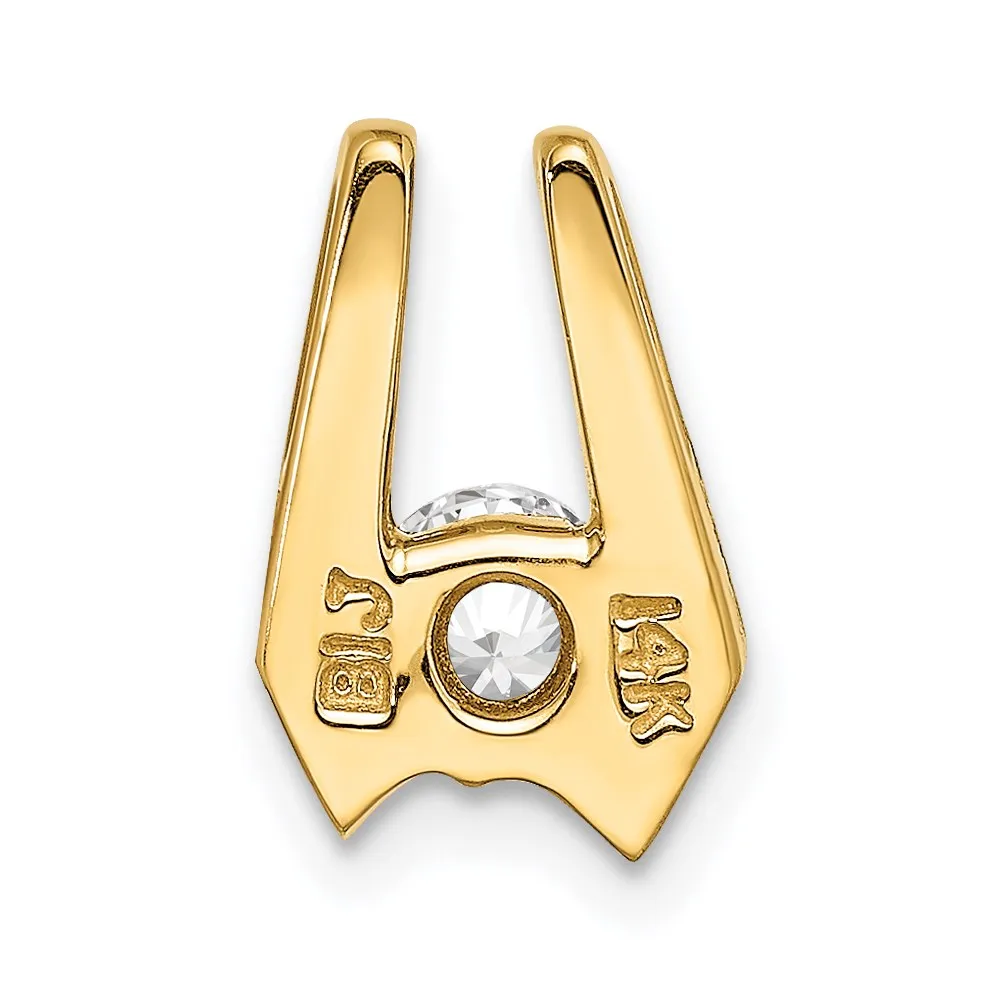 14k Yellow Gold AA 4.5mm Diamond Slide