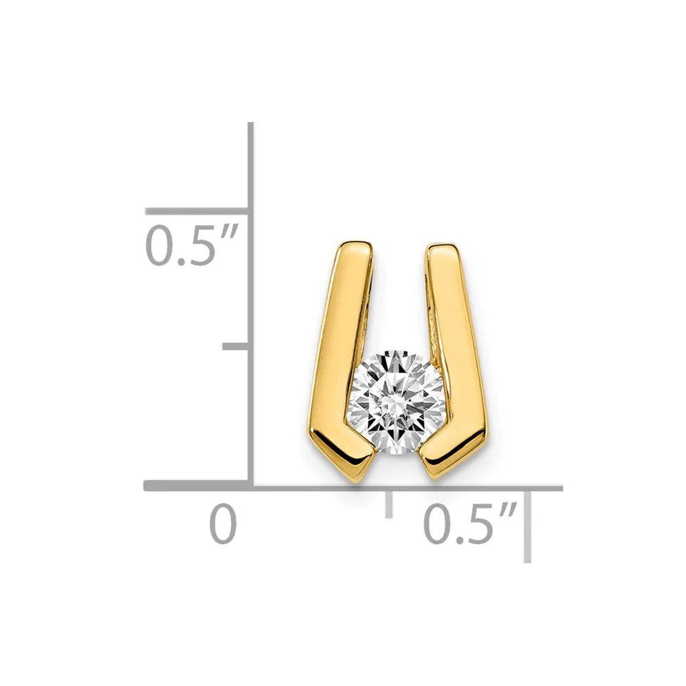 14k Yellow Gold AA 4.5mm Diamond Slide
