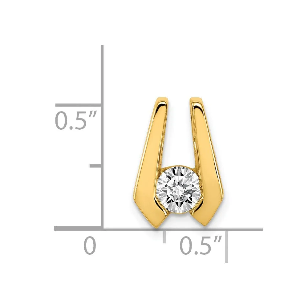 14k Yellow Gold AAA 4.5mm Diamond Slide