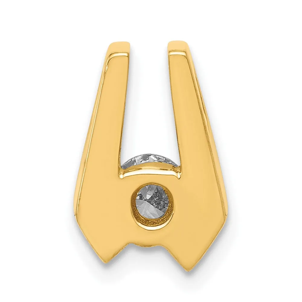 14k Yellow Gold AAA 4.5mm Diamond Slide