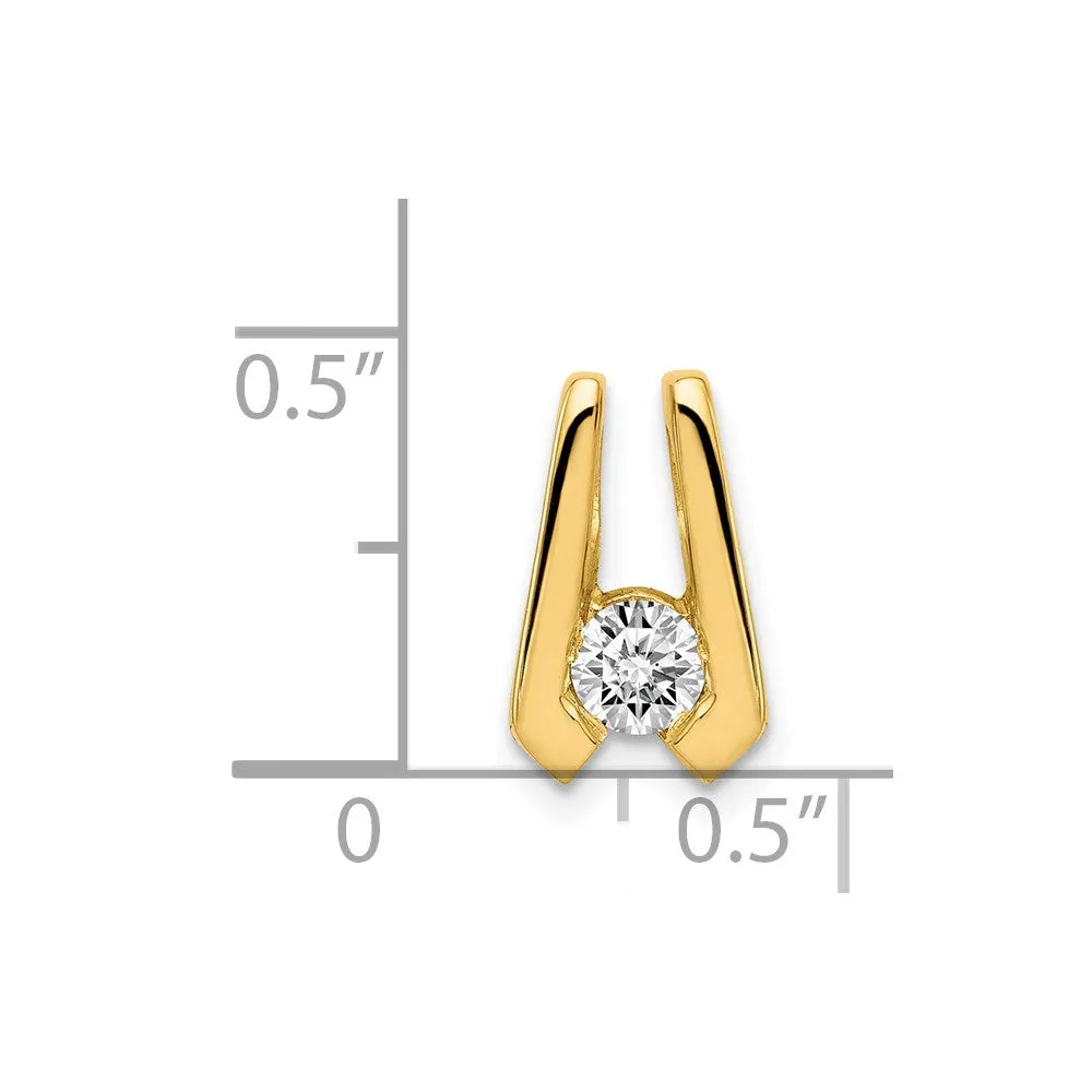 14k Yellow Gold AAA 4mm Diamond Slide