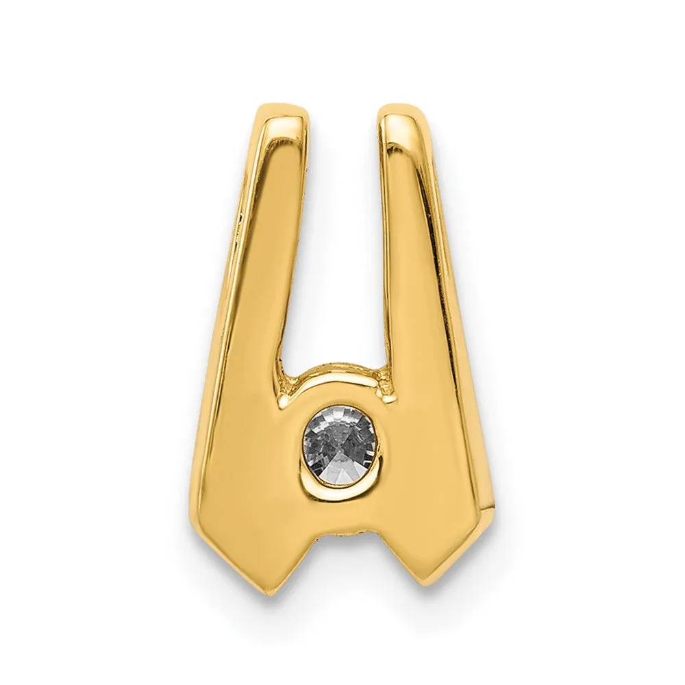 14k Yellow Gold AAA 4mm Diamond Slide
