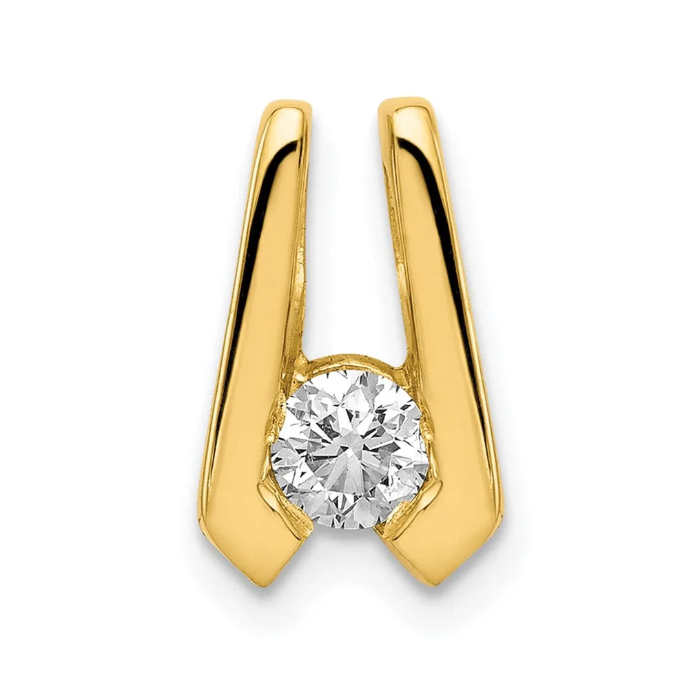 14k Yellow Gold AAA 4mm Diamond Slide