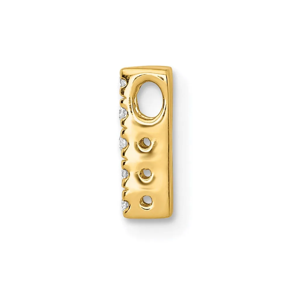 14k Yellow Gold Diamond Letter H Initial Charm