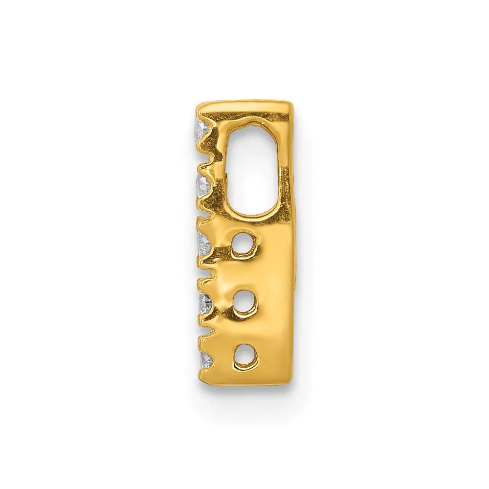 14k Yellow Gold Diamond Letter I Initial Charm