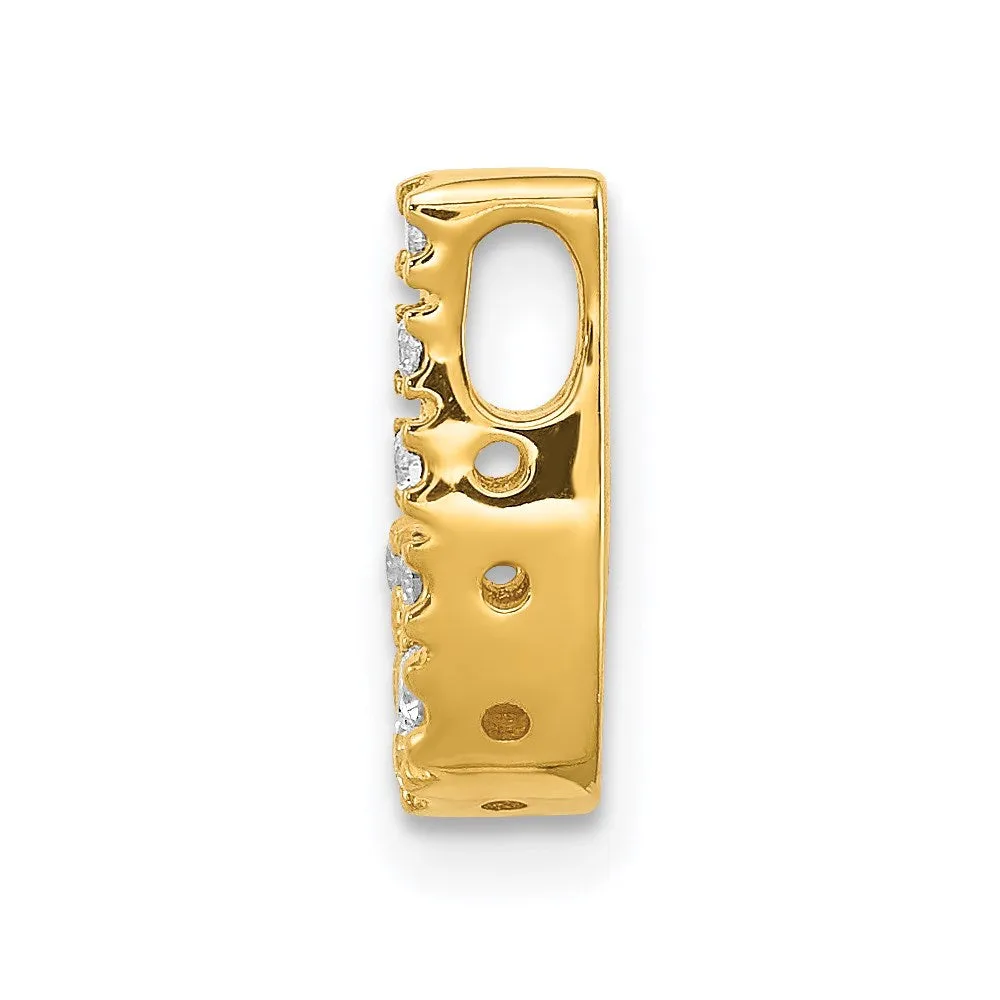 14k Yellow Gold Diamond Letter J Initial Charm
