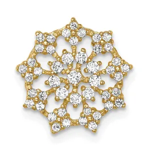 14k Yellow Gold Fancy CZ Chain Slide Pendant