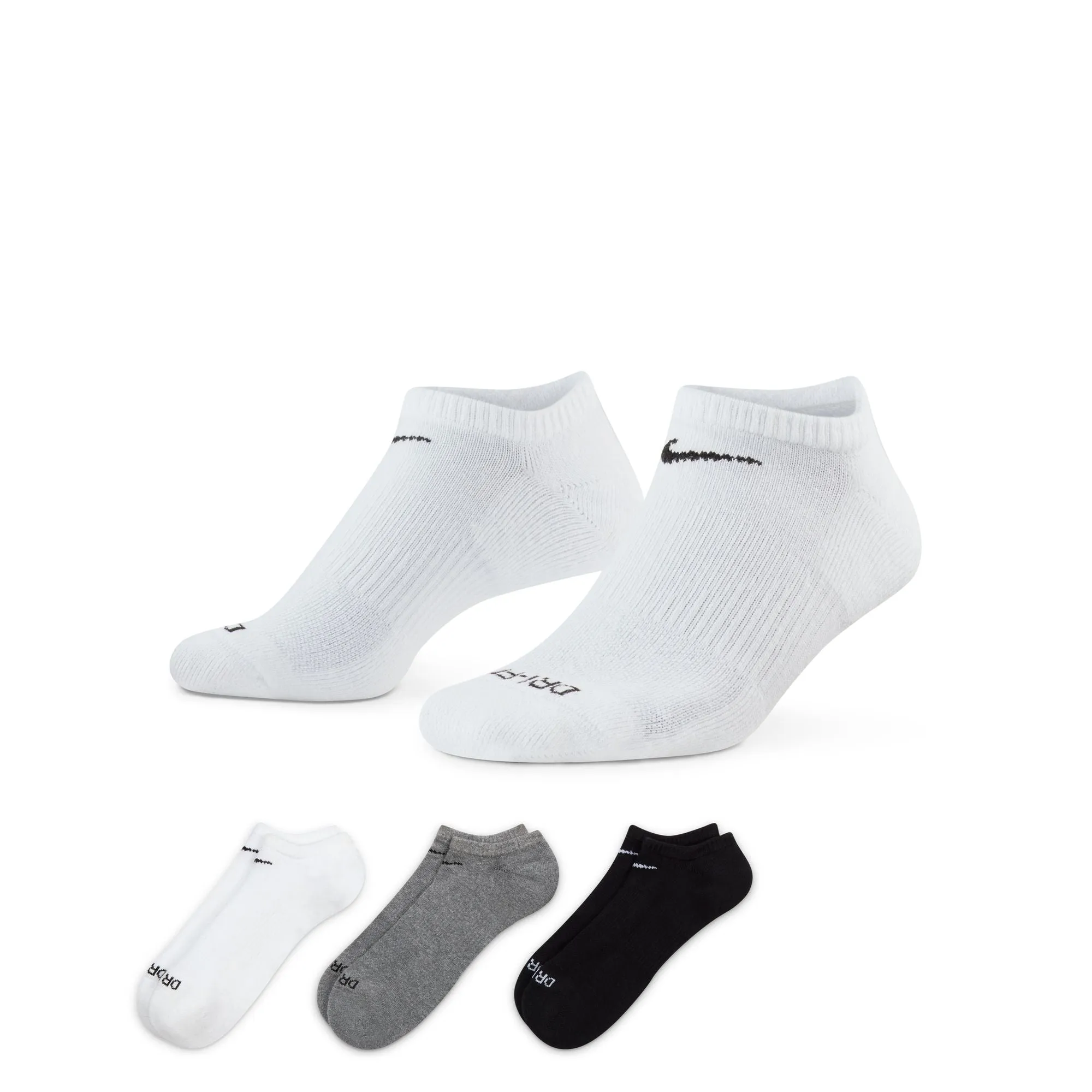3 Pack Socks Everyday Plus Cushioned No Show (Multi Colours)