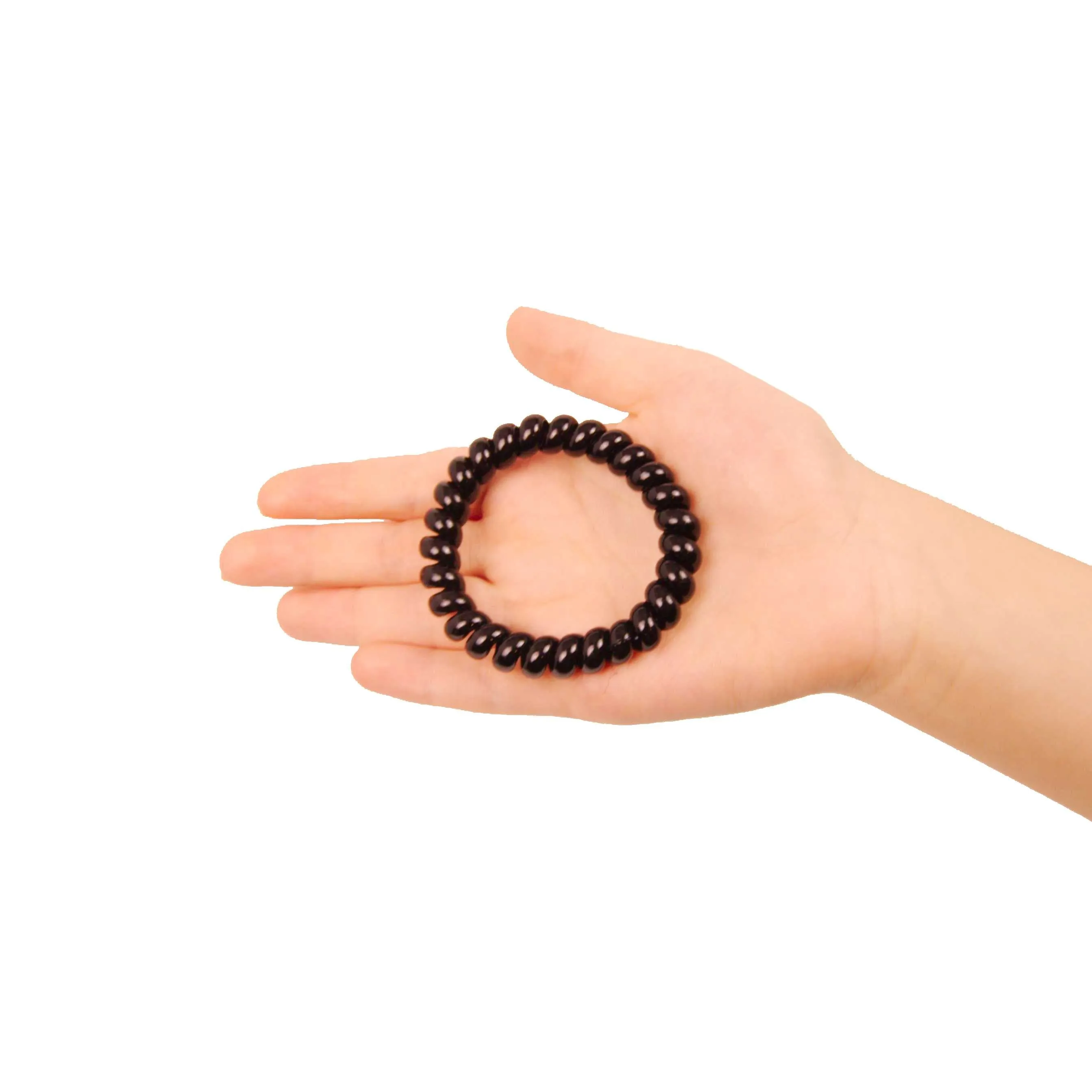 Amelia Beauty Products 8 Large Smooth Elastic Hair Coils, 2. 5in Diameter Thick Spiral Hair Ties, Gentle on Hair, Strong Hold and Minimizes Dents and Creases, Earth Tones