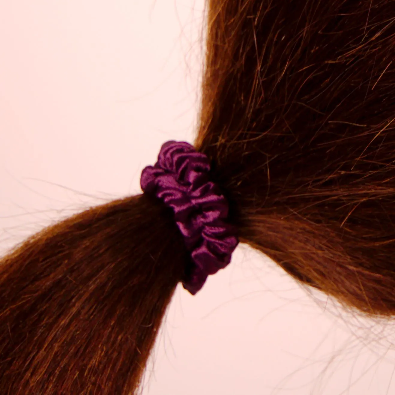 Amelia Beauty, Purple Blend Skinny Satin Scrunchies, 2in Diameter, Gentle and Strong Hold, No Snag, No Dents or Creases. 12 Pack