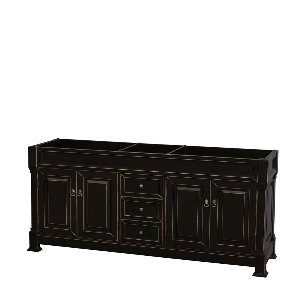 Andover 80 Inch Double Bathroom Vanity in Black