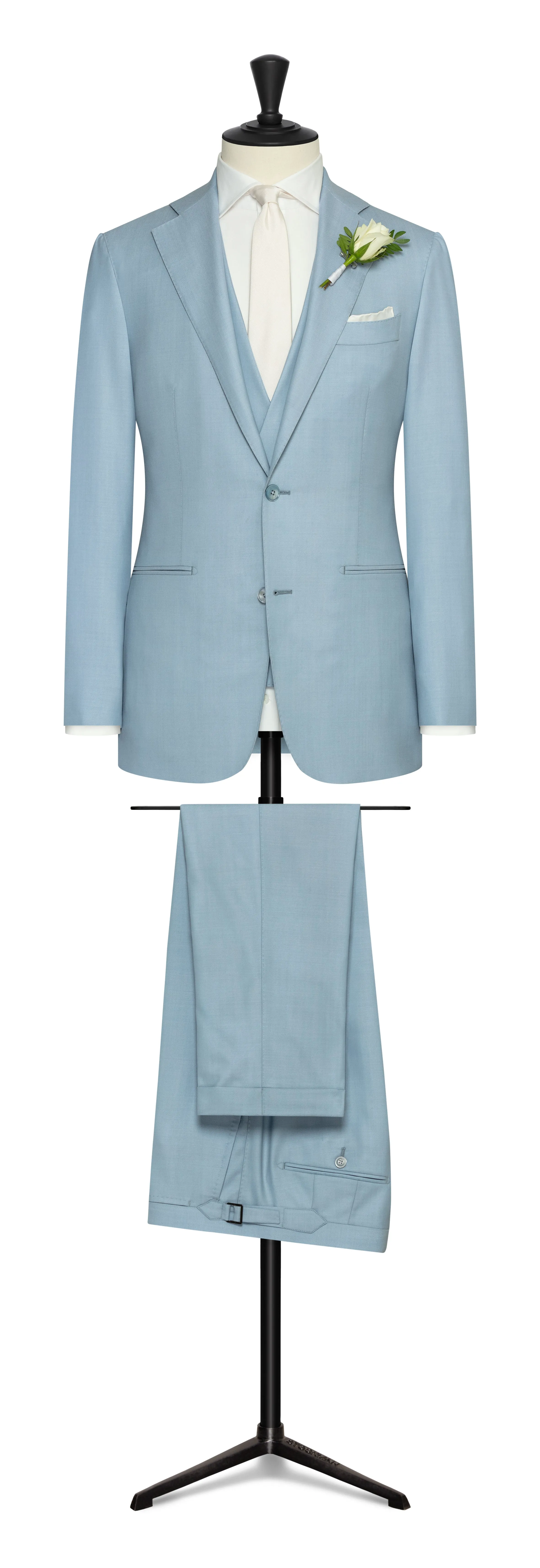 Angelico 365 Doppio Ritorto S130 Merino Wool Light Blue Twill