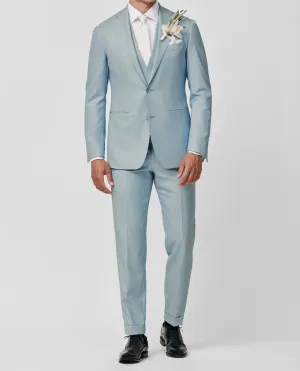 Angelico 365 Doppio Ritorto S130 Merino Wool Light Blue Twill