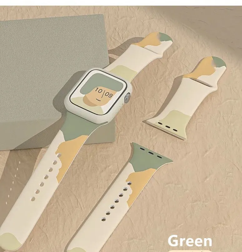 apple-watch-strap-apple-watch-morandi-silicone-heat-transfer-strap-iwatch7-representative-strap