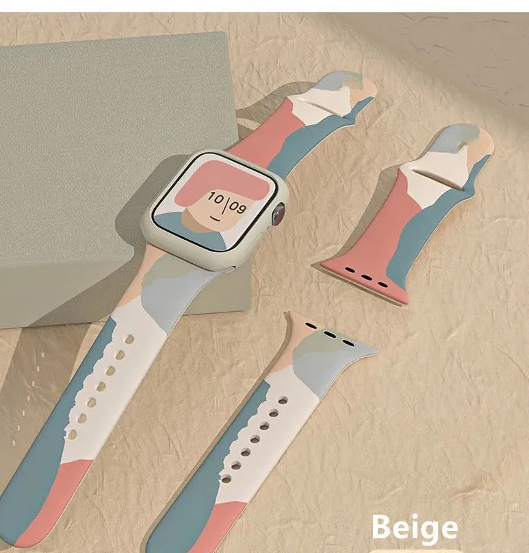 apple-watch-strap-apple-watch-morandi-silicone-heat-transfer-strap-iwatch7-representative-strap