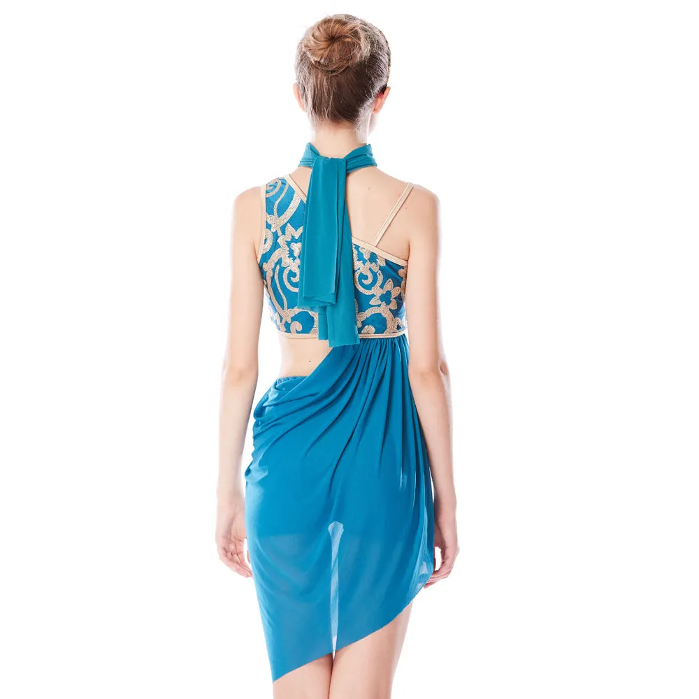 Asymmetrical Auspicious Cloud Lyrical Dress Outfits