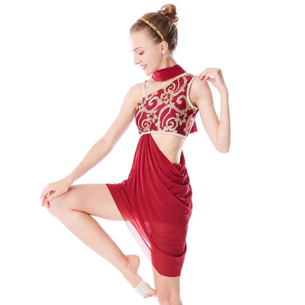 Asymmetrical Auspicious Cloud Lyrical Dress Outfits
