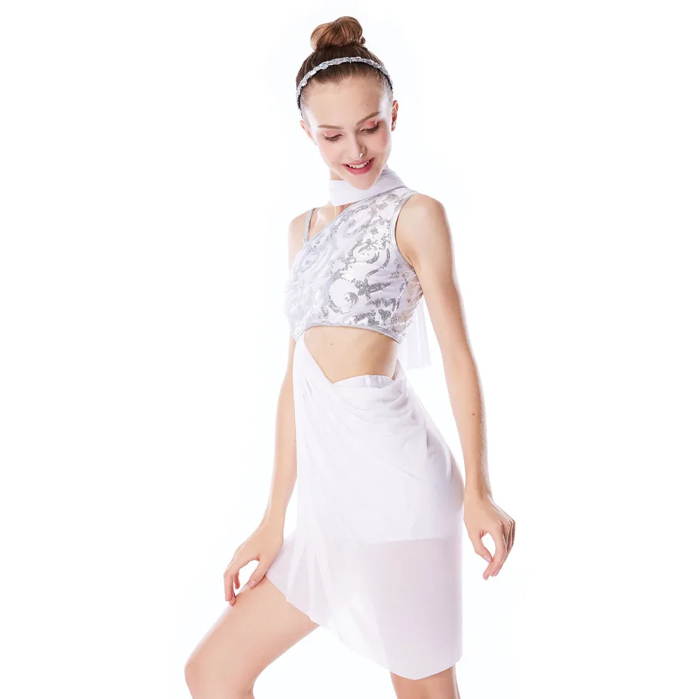 Asymmetrical Auspicious Cloud Lyrical Dress Outfits