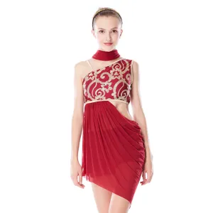 Asymmetrical Auspicious Cloud Lyrical Dress Outfits