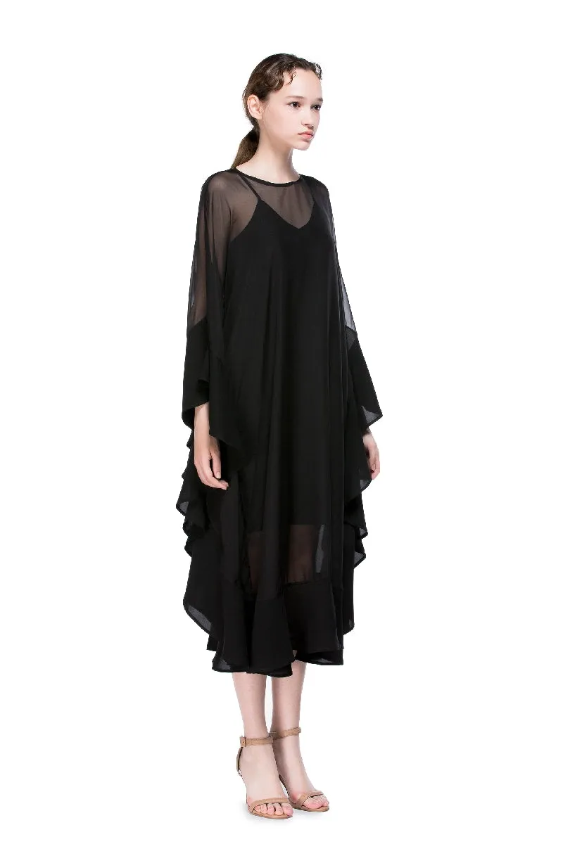 Aura Long Flared Dress