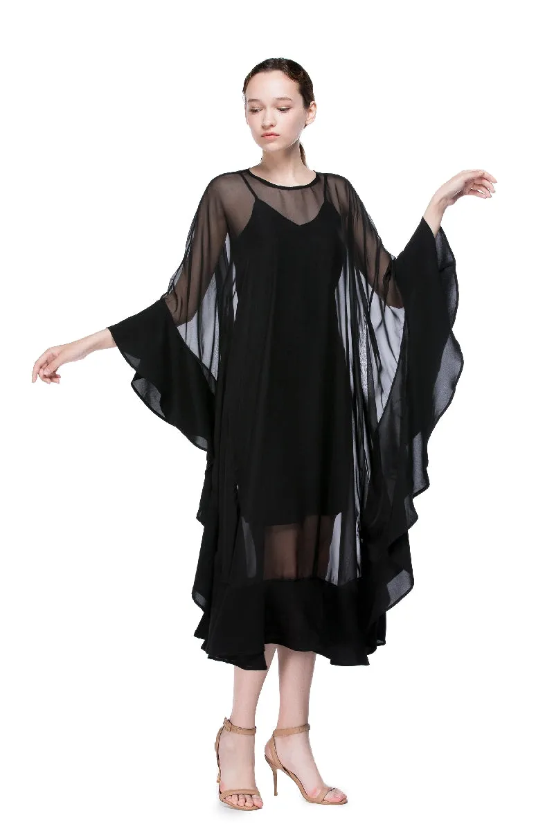 Aura Long Flared Dress