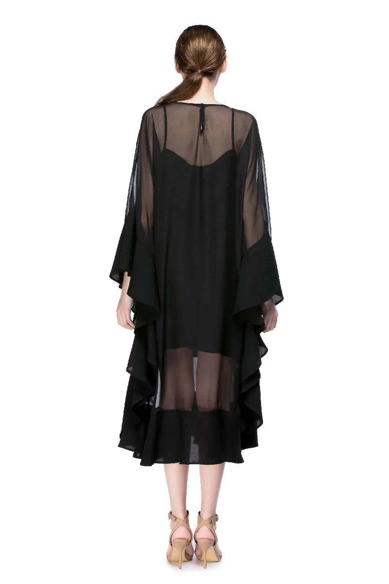 Aura Long Flared Dress
