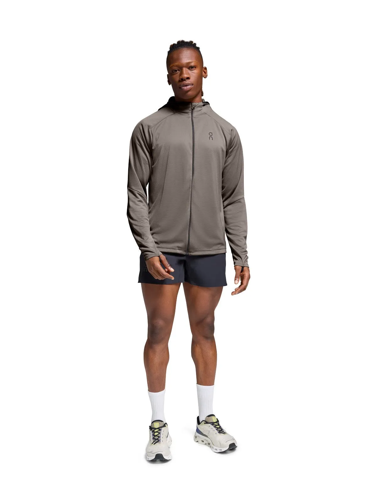 Bluza do biegania ON RUNNING Climate Zip Hoodie beżowy