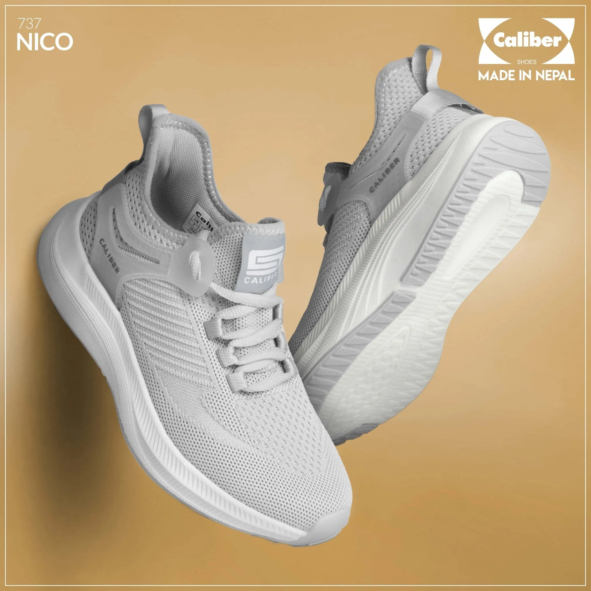 Caliber Shoes LT Grey Sport Shoes for Women (Nico 737)