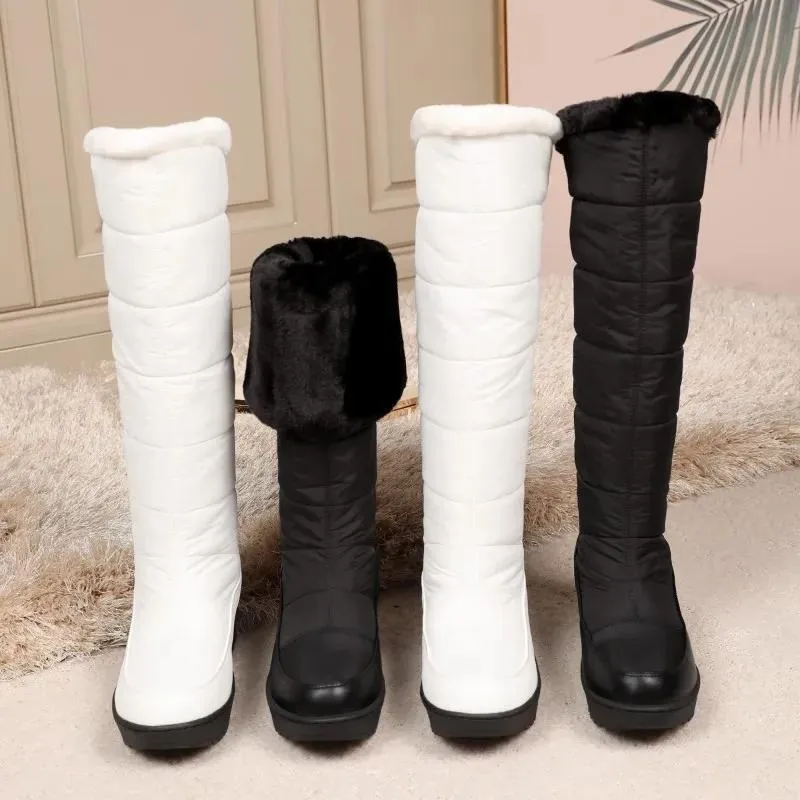 Casual Knee High Leather Winter Plateau Boots for Women | Perfect for Casual Days