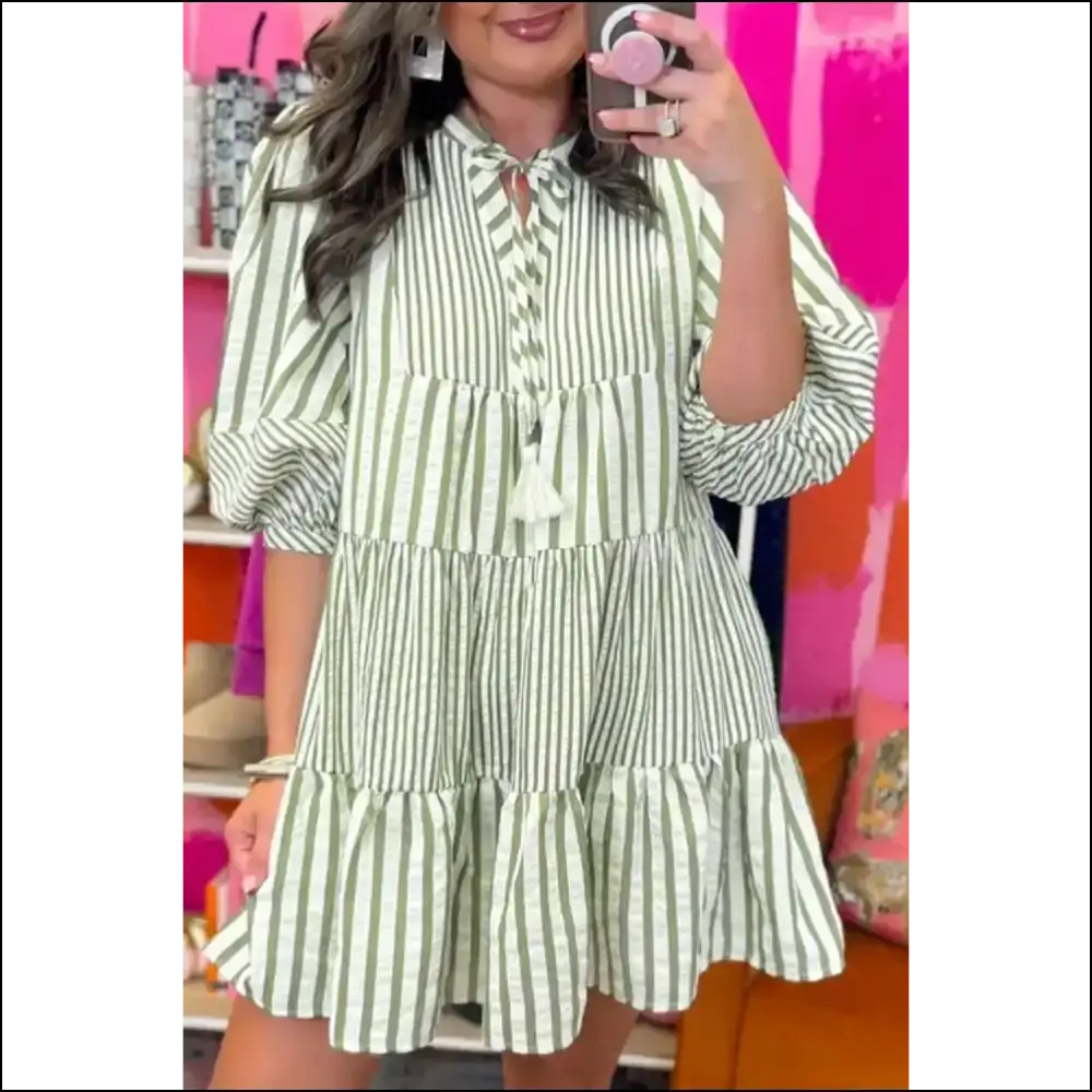 Chic Green Stripe Mini Dress: Because Pants are  Overrated. 😜 Needful Things