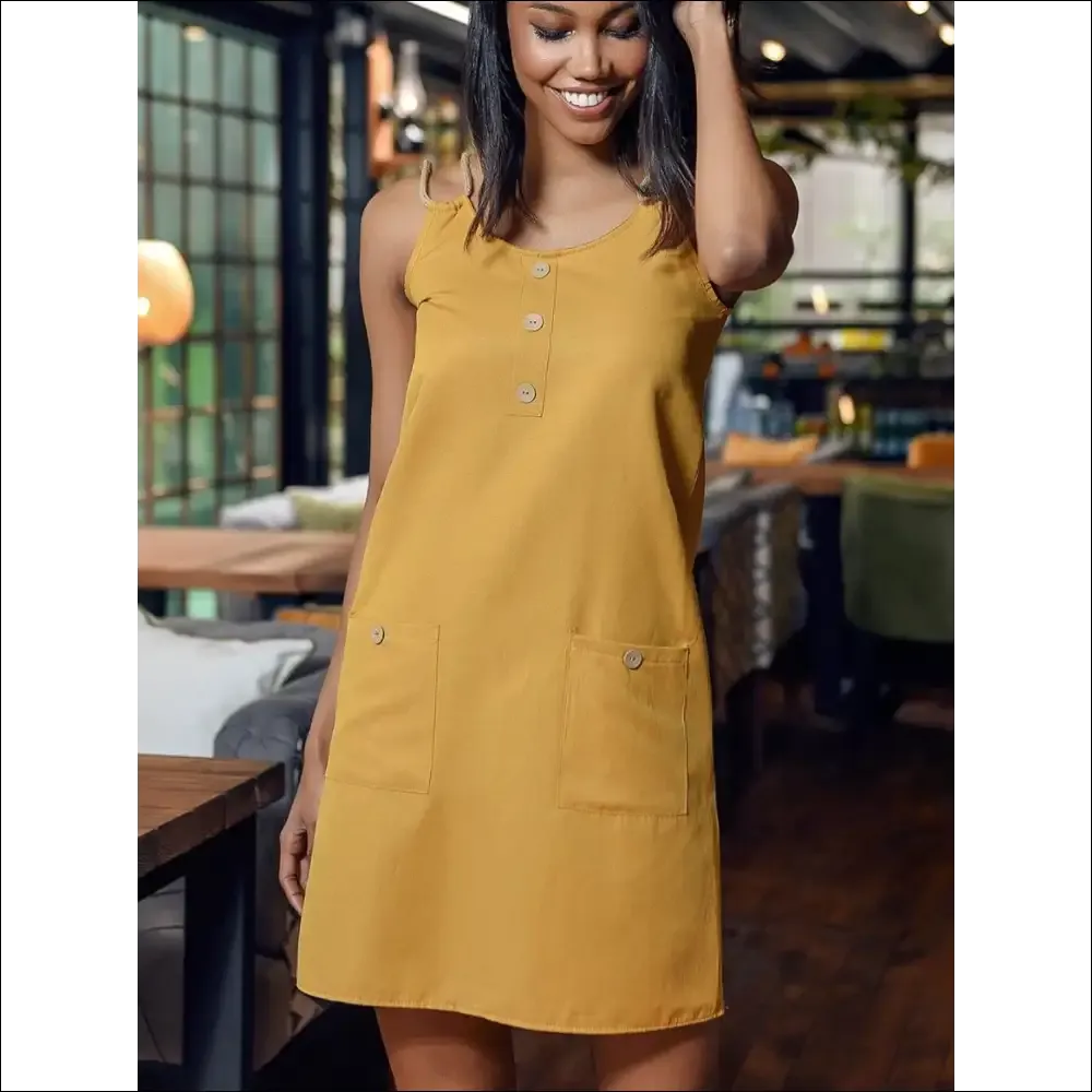 Chic Round Neck Double Spaghetti Straps Mini Dress