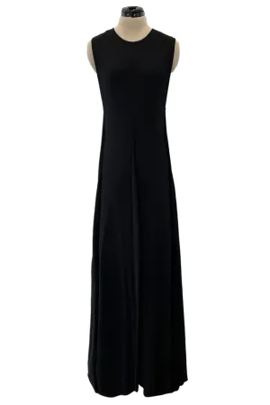 Chic Spring 2000 Chanel by Karl Lagerfeld Runway Sleeveless Black Jersey Tent Swing Dress