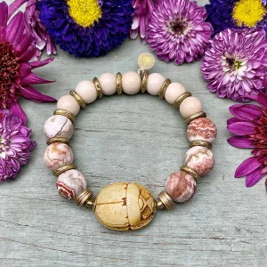 Copy of Scarab Stretch Agate and Jasper bracelet #2